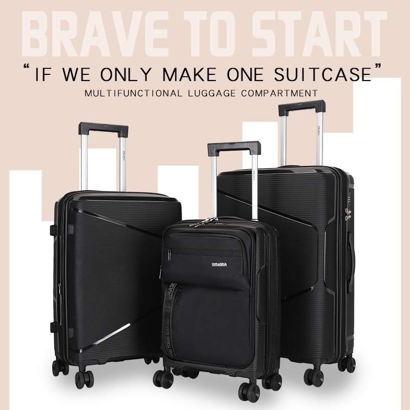 Chic Roller Factory Wholesale PP Trolley Luggage 3PC Set 20 Inch Front Open Hard Luggage Set – Front Open Luggage and PP Luggage price