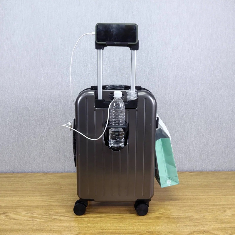 Durable Hard Shell Luggage Suitcase with Cup Holder USB Charger Phone Pocket – Hard Shell Suitcase and Trolley Luggage price