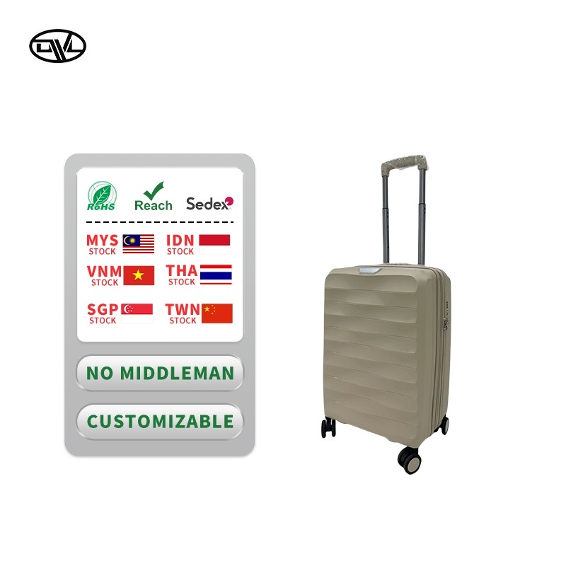 2025 Luxury Polypropylene Trolley Luggage Unisex Customized Waterproof Frame Zipper Suitcase – Customized Logo Trolley Luggage and New Arrivals 2025 PP Suitcase price