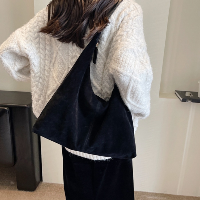 Factory OEM Cowhide Suede Leather Women Hand Bag Satchel Shoulder Handbag Custom Logo Cover Lady Crossbody Bag Single – Hand Bag and Shoulder Bag price