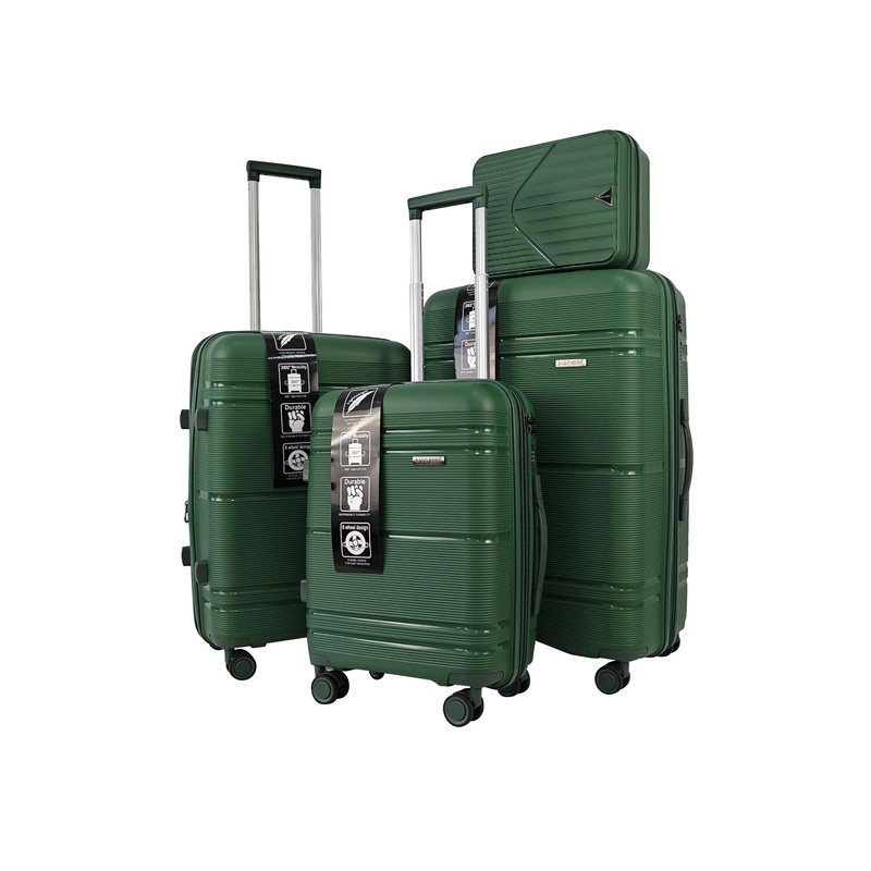 Travel Luggage Bag 4 Pieces Green PP Trolley Luggage Suitcase – Factory Supplier PP Suitcase and Lightweight PP Universal Travel Suitcase price