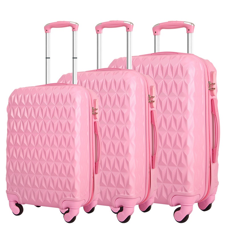 3 PCS Diamond Pattern ABS 20 24 28 Inch Suitcase Travel Luggage Set – Trolley Bags and Trolley Case price