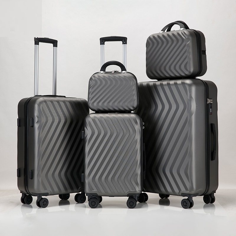 Black Five Pieces ABS Luggage Set with Beauty Case for Woman – Trolley Bag and Travel Luggage price