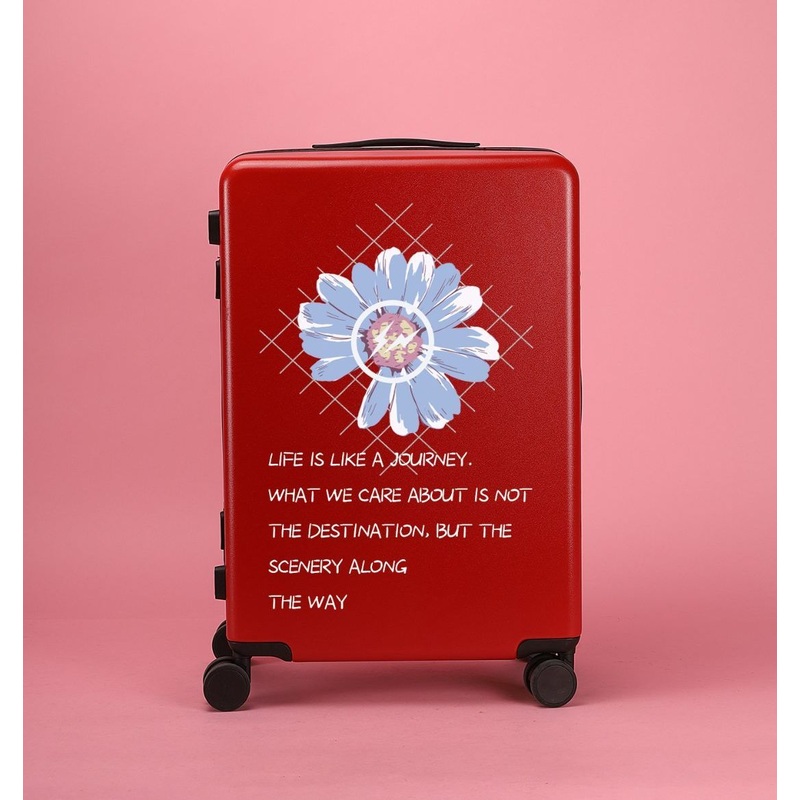 High Quality ABS+PC Luggage Red Color Customized Pictures Print Business Travel Suitcase – ABS+PC Lugggae Set and Printing Lugggae Set price