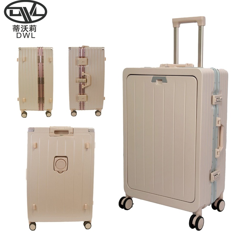 New Arrivals Front Open Pocket PC Travel Suitcase Bag Young Bright Colors Compartment Pocket Carry on Smart USB Charger Luggage for Business – Luggage with Cup Holder and PC Hardside Spinner Wheel Suitcase with Tsa Lock price