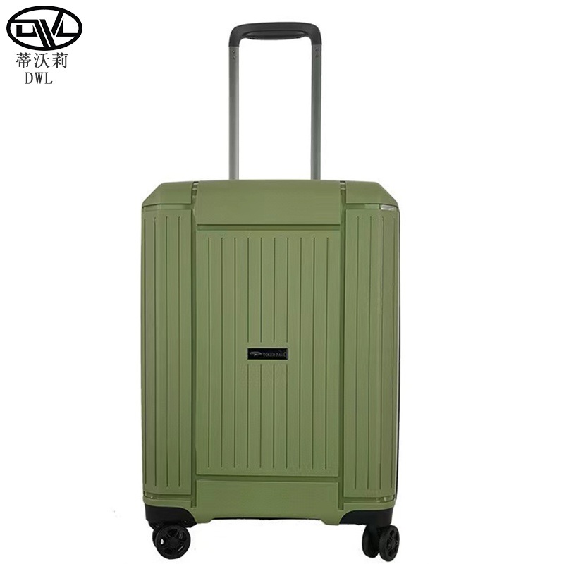 Thick PP Apple Green Scratch-Resistant Luggage Set 20/24/28 Inch Hard Shell Spinner Custom Metal Logo Trolley Suitcase for Business Trip – Unbreakable PP Suitcase Set 20/24/28inches and Hot Sale Student PP Trolley Luggage Set price