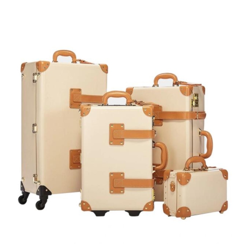 20-22-24-2-28inch PU Leather Suitcase Wood Frame Old Fashioned Vintage Suitcase – Vintage Suitcase and PU Leather Suitcase price