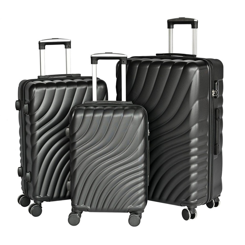 ABS Black Hardshell Expandable Checked Travel Luggage with Spinner Organized Inside – Luggage and Suitcase price