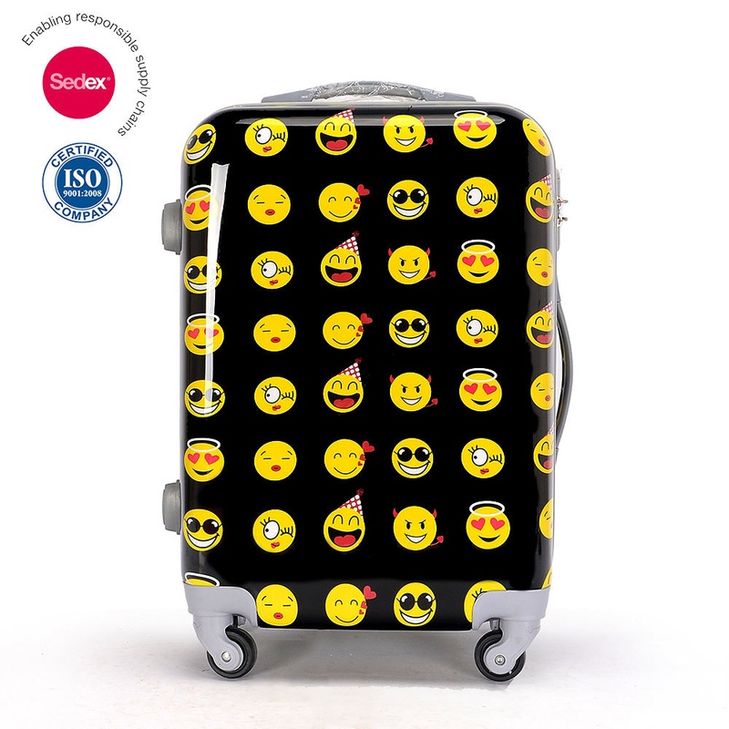 Customized Emoji Cmyk Printing Polycarbonate Luggage Suitcase on Wheels – Suitcase and Luggage Suitcases price