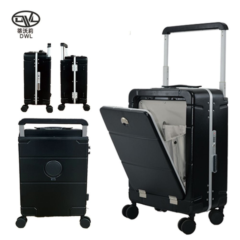 Durable PC Aluminum Frame Front Opening Business Luggage Tsa Lock Spinner Suitcase – Boarding Suitcase Case and Wholesale Front Opening Luggage Case price