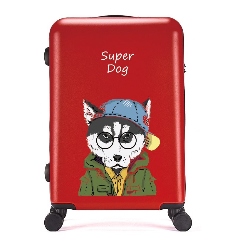 High quality Fashion Dog Design Red ABS+PC Luggage Travel Suitcase – ABS + PC Luggage and Fashion Luggage price