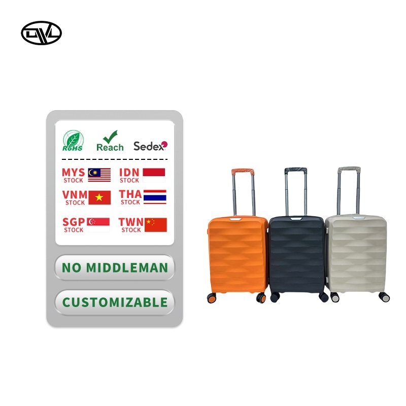 Hot Sale PP Aluminum Framed Luggage Scratch-Resistant Travel Suitcase Ready Stock – Customized Logo Trolley Luggage and New Arrivals 2025 PP Suitcase price