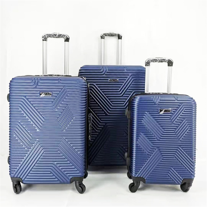 Navy Blue 3 Pieces Luggage Set ABS Hardside Trolley Bag with Lock – Trolley Bag and Travel Luggage price