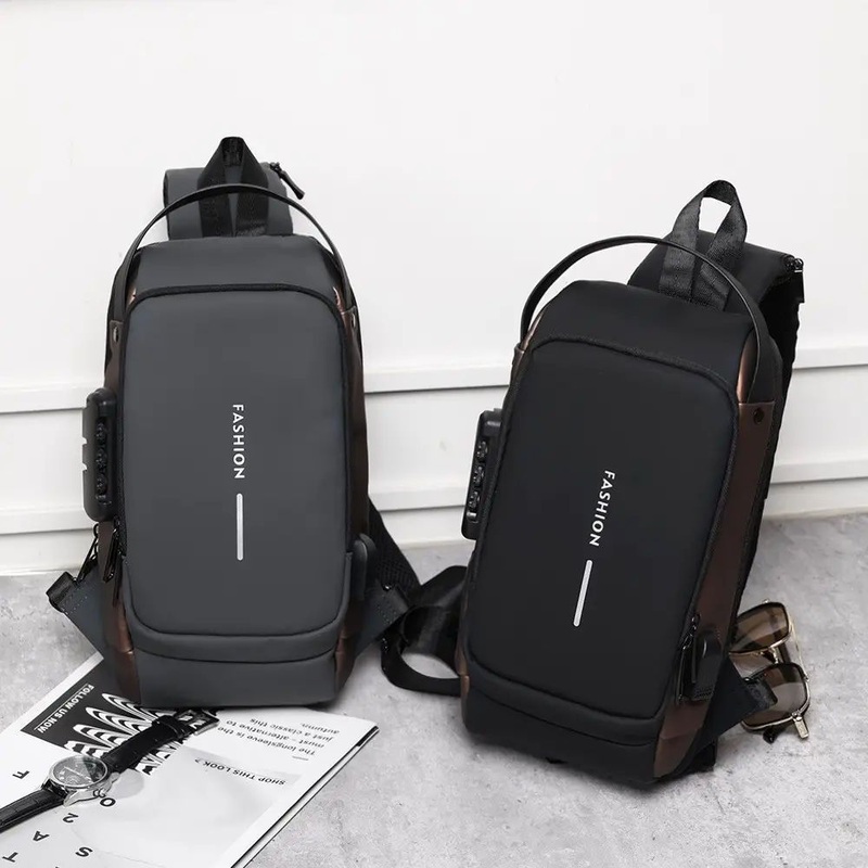 Waterproof Anti-Theft Nylon Mens Chest Bags with USB Multi-Function Travel Messenger Cross Body Sling Chest Bag for Men – Hand Bag and Shoulder Bag price