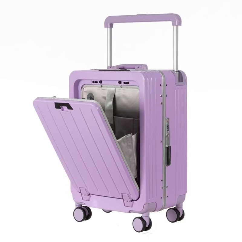 Customized Wide Trolley Multifunctional Suitcase Aluminum Frame Front Opening Boarding Case 20-Inch Suitcase with Tsa Lock – Wide Trolley Suitcase and Front Opening Suitcase price