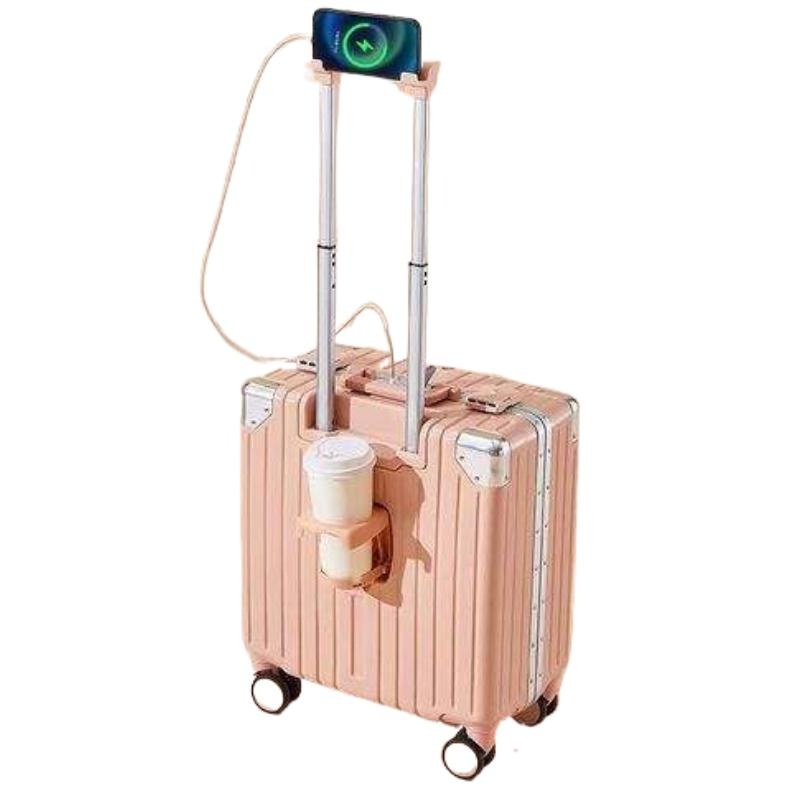 2023 Luxury Multi-Functional Universal Wheel Four Anti-Collision Angle Aluminum Frame Suitcase with Cup Holder – Luggage and Luggage Set price