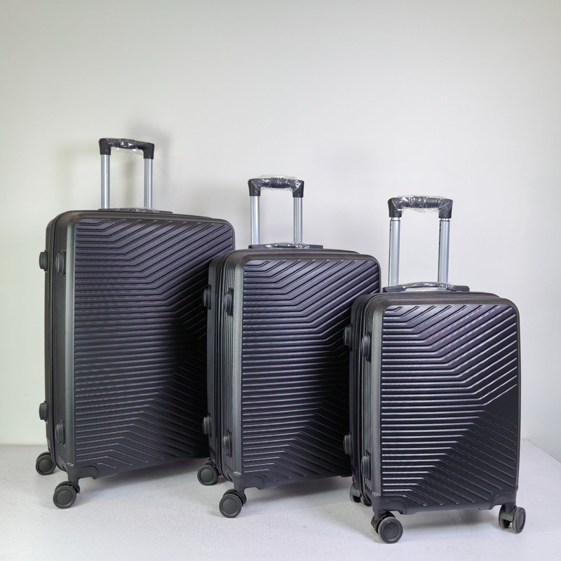 Black Color Trolley Luggage 3 Pieces ABS Luggage Set with Economic Price – Suitcase and ABS Luggage price