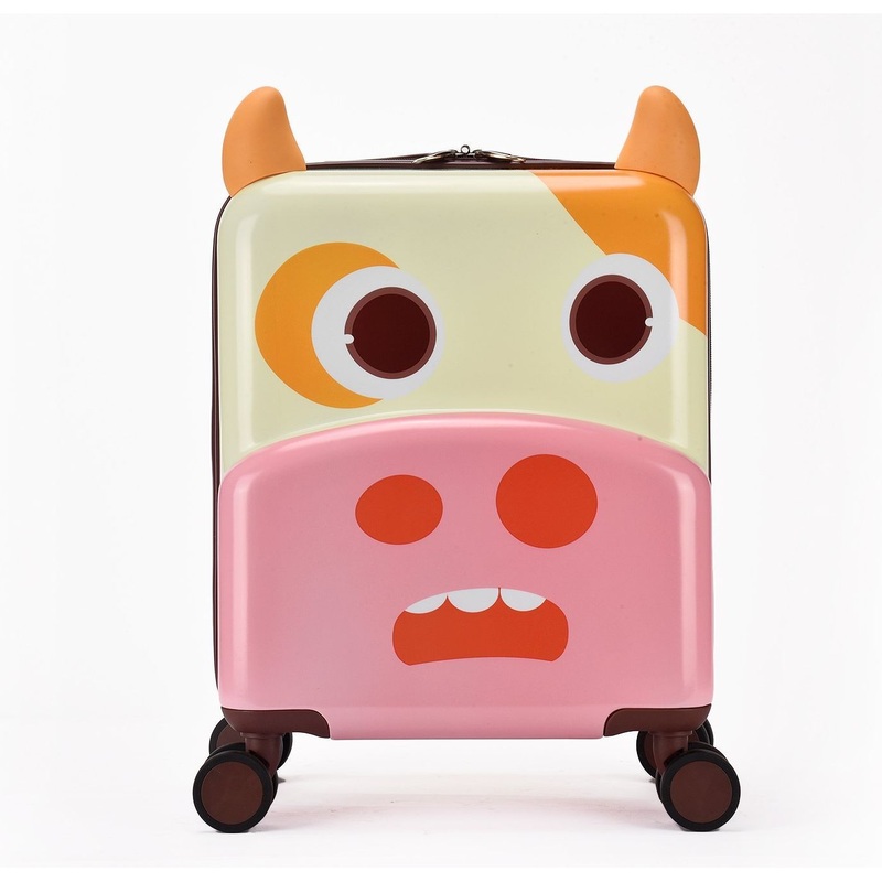 18 Inch Kids Trolley Luggage Cartoon Design Cow Style Travelling Suitcase – ABS+PC Trolley Luggage and Children Usage Suitcase price