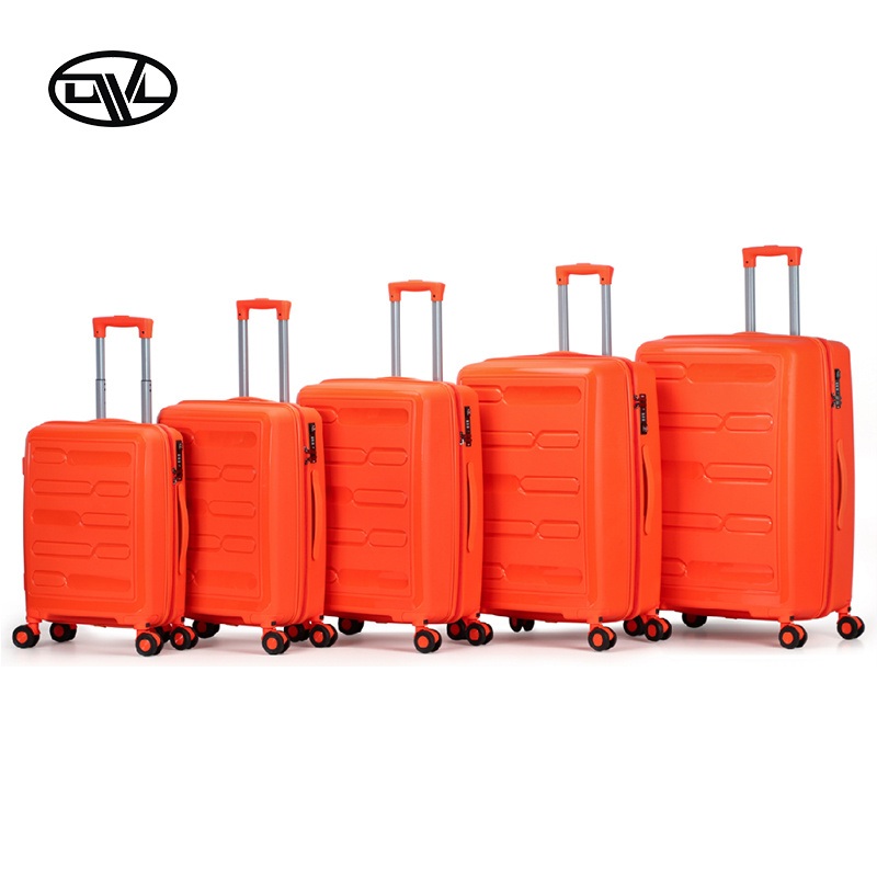20/22/24/26/28 Inches PP Material Tsa Lock Explosion-Proof Zipper Luggage Set 5 Pieces Orange Suitcase Girls Boys Large Capacity – International Travel 5 Piece Set PP Suitcase and Checked Hardshell PP Luggage Baggage price