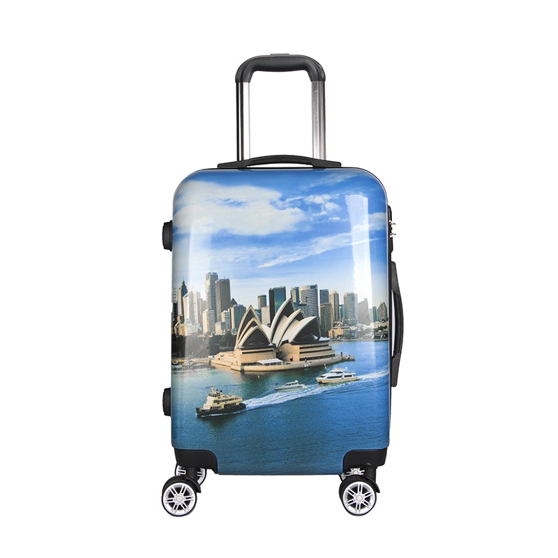ABS PC Printed Luggage Set Trolley Travel Hot Sale Lightweight Suitcase Men Women – OEM Pattern Luggage Set and Custom Luggage Set price