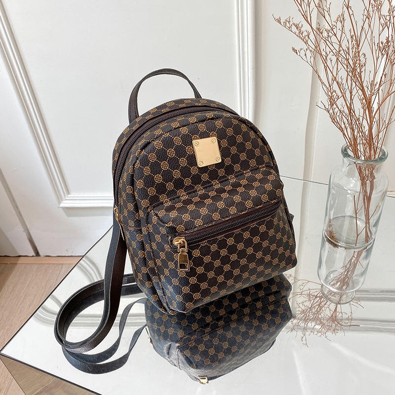 Classic Luxury Design Womens Backpack PU Material Crossbody School Bag – Hand Bag and Shoulder Bag price