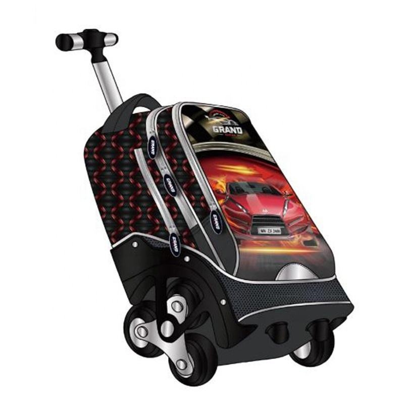 Fashion Trolley Big Wheel Supercar Kids Rolling Backpack with Wheels – Trolley Bag and Trolley Schoolbag price