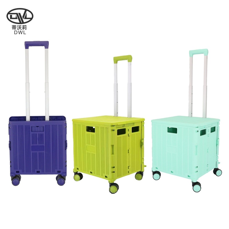 High Quality Classic Market Foldable Shopping Trolley Luggage Ultralight Collapsible Trolley Cart Carton Box Aluminum Trolley 52cm – Luggage Cartoon and Portable Foldable Wagon Cart price