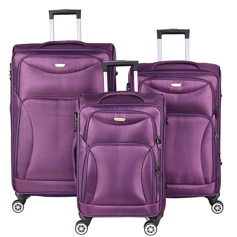 Purple Trolley Storage Suitcase Bags Latest Designer Wholesale Luggages Made of Oxford Fabric Waterproof – Luggages and Polyester Luggage price