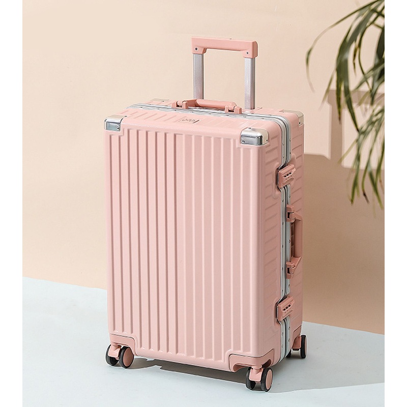 Factory Personality Customize Logo Light Weight Suitcase Carry on Aluminum Rolling Travel Luggage Pink – Luggage Pink and Light Weight Suitcase price
