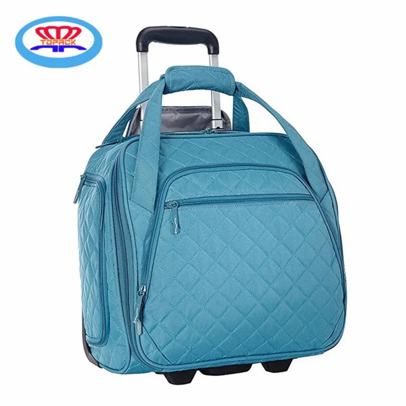 High Quality Quilted Rolling Under Seat Tote Laptop Bussiness Trolley Bag – Trolley Backpack and Bolso price