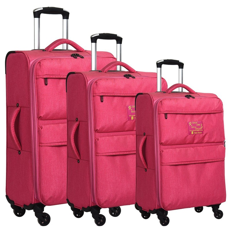 Red Trendy Smart Carbin Wholesale Polyester Fabric Luggage Bags Oxform 600d New Material OEM ODM Boarding Spinner Fabric Suitcase Sets – Luggage and Polyester Bags price