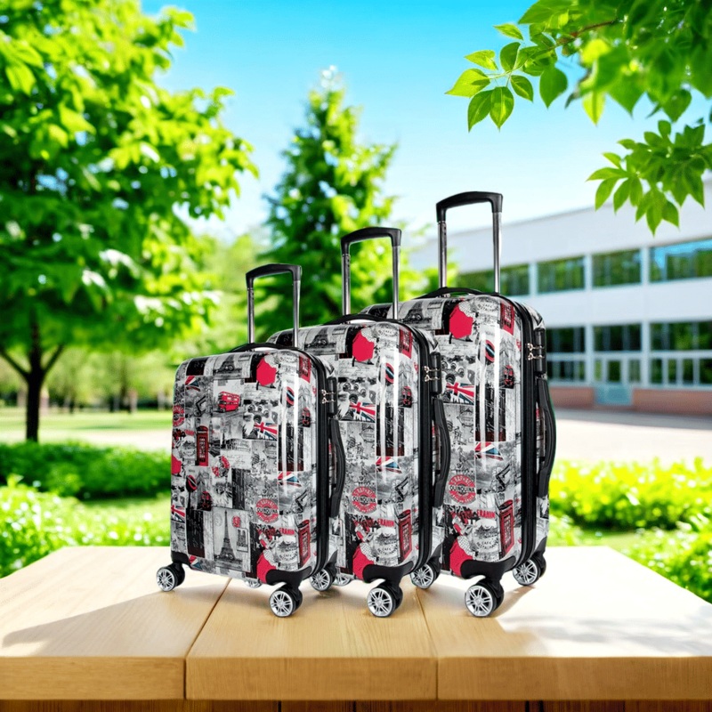 Vibrant Custom Zipper Hard Shell Luggage with Smooth Wheels – Full Color Printing Trolley Luggage Set and Customized Printing Trolley Luggage price