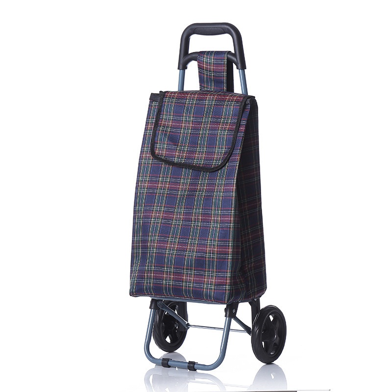 Classical Popular Best Selling Foldable Styles Plaid Fabric Travel Shopping Trolley Cart – Cart Bag and Trolley Shopping Cart price