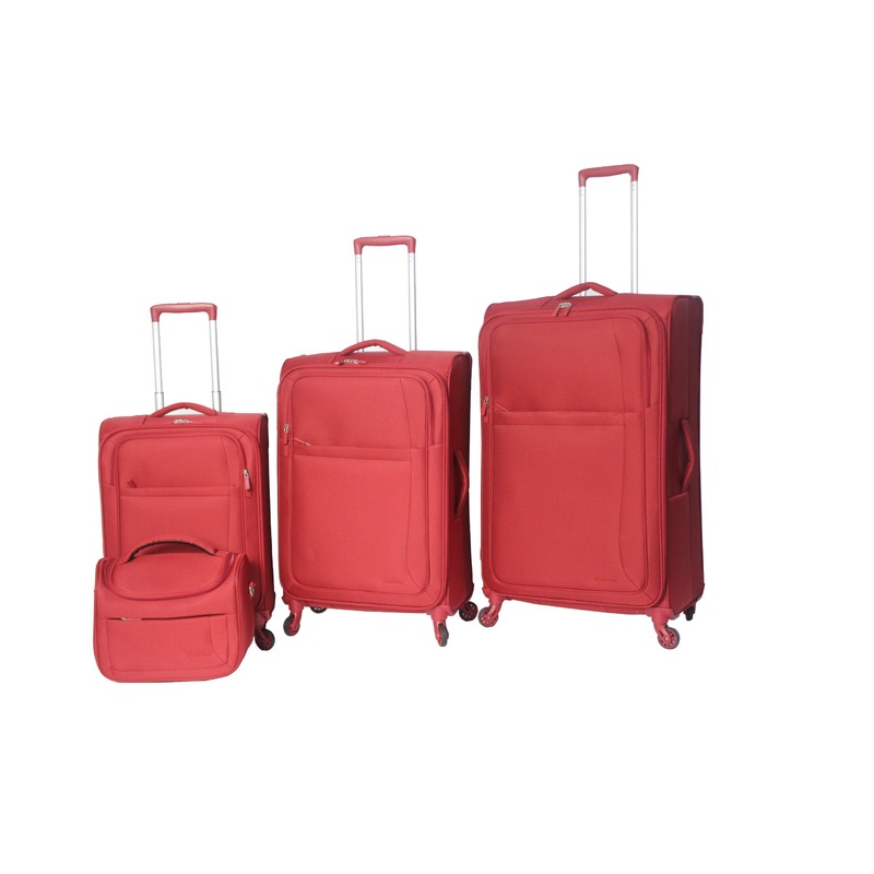 New Design Best Selling Customized 4 Spinner Wheels Trolley Bag 3 PCS Super Light Weight Soft Trolley Luggage with Cosmetic Bag – Luggage and Trolley Luggage price