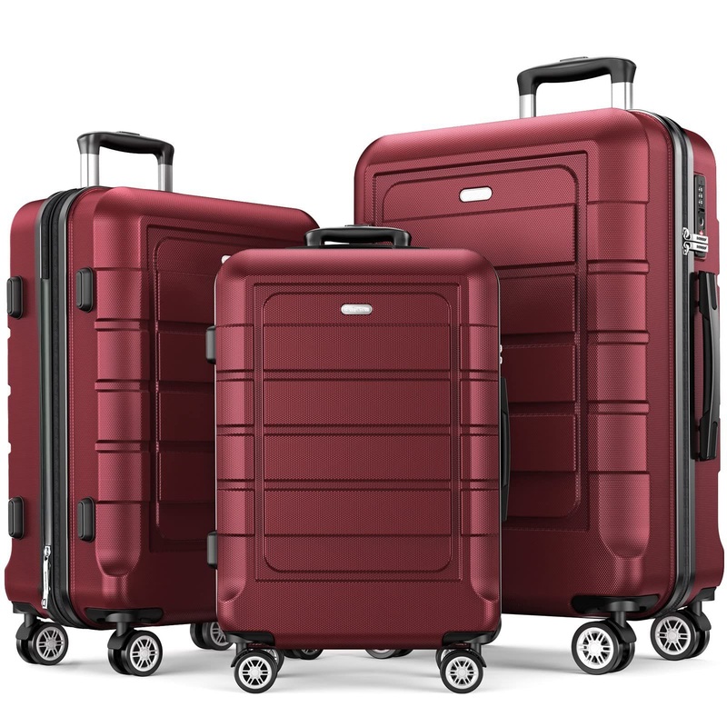 The Red ABS Suitcase Is Durable and Has Rolling Suitcase with Wheels – Trolley Bag and Luggage Bag price