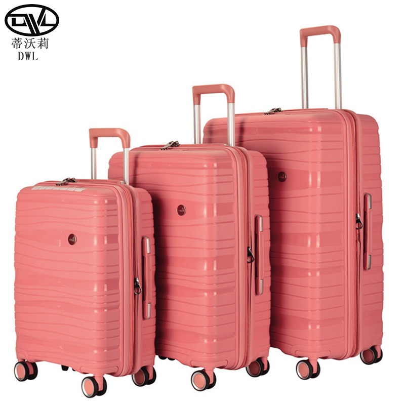Wholesale Popular PP Double Zipper Luggage Durable Lightweight Cabin Suitcase Woman Man – 4PCS Fashionable Travel PP Wheeled Luggage Set and 3PCS Factory OEM/ODM Polypropylene Suitcase Suit price