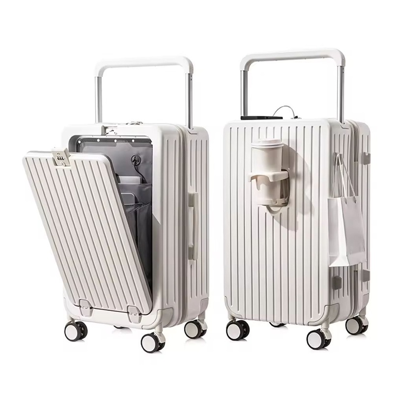 Hot Sale Front Open Luggage Laptop Pocket Wide Trolley with Wheels Suitcase Travel Luggage – Suitcase and Luggage Bag price