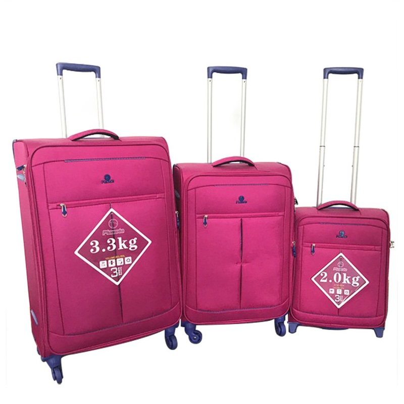 Vacationa-Ready Lightweight Pink Polyester EVA Trolley Luggage with Single Wheels – Wholesale Polyester Luggage and Nest Packing Polyester Luggage price