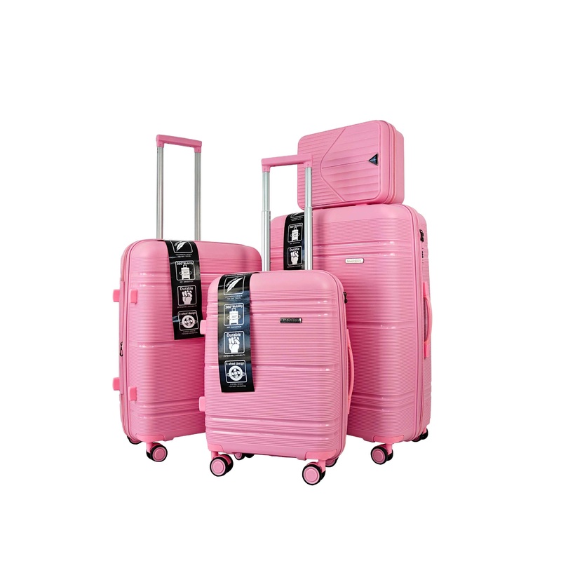 Custom Logo Pink Nested PP Luggage Set with Zipper-Expandable Layer Number Lock – Pink Nested PP Luggage and Custom Logo PP Luggage price