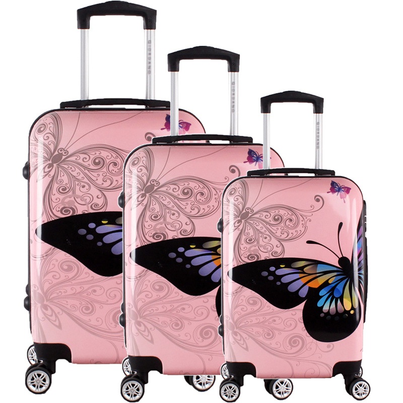Most Popular ABS+PC Butterfly Printing Travel Trolley Luggage Suitcase – Suitcase and Trolley Luggage price