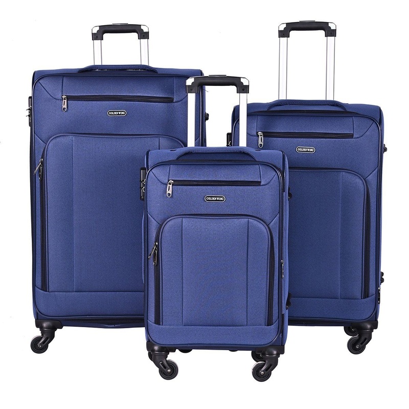 Navy Foldable Nice Design Polyester Fabric Trolley Luggage Bags Extension Handle Simple Anti Falling Carry on Suitcase Bag – Luggage and Polyester Luggage price