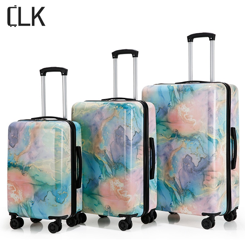 Clk Custom 3 PCS Set ABS PC Hard Trolley Suitcase 20 24 28 Inch Women Travel Luggage Suitcase Wholesale – Luggage Travel Bags and Luggage Sets price