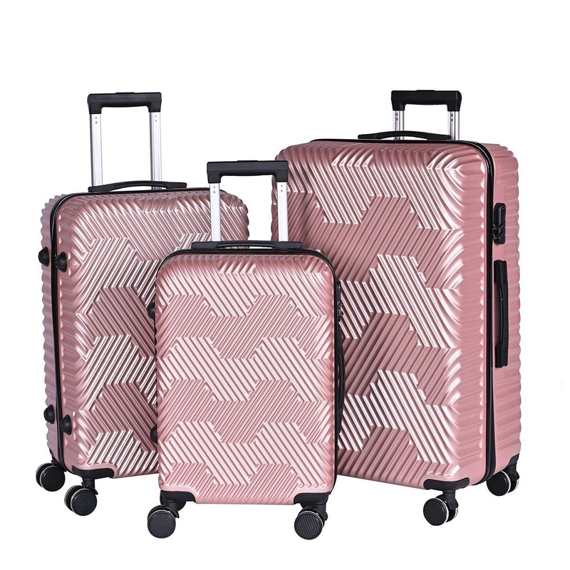 Pink Best Quality Medium Promotional Japan ABS Hardshell Travel OEM ODM Luggage Female Exxtension Handle Suitcases Set Spinner Wheels with Personalized Logo – Luggage and Suitcase Set price