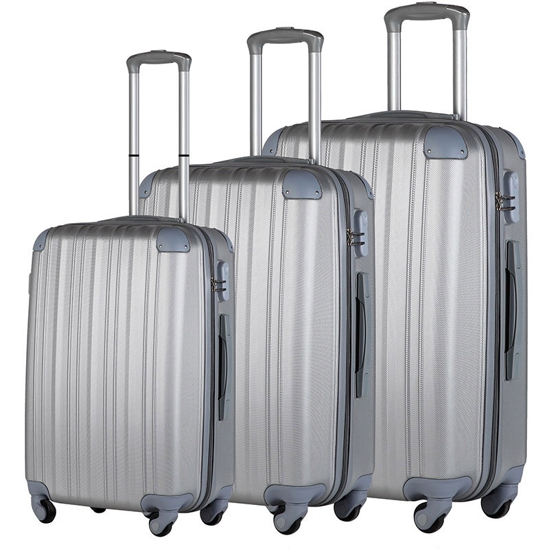 3 PCS Grey Zipper Lock ABS 20 24 28 Inch Suitcase Travel Luggage Set – Trolley Bags and Trolley Case price