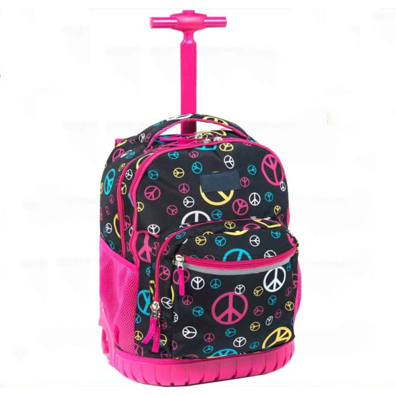 Distributor Kids Polyester Book Backpack Wheel Rolling Trolley School Bag – Trolley School Bag and Rolling Bag price