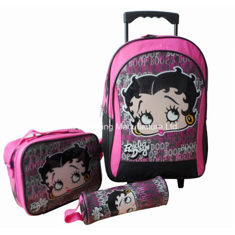 Distributor Promotion Cartoon School Stationery Gift Set Trolley Backpack Lunch Bag – Trolley Bag and Trolley Backpack price