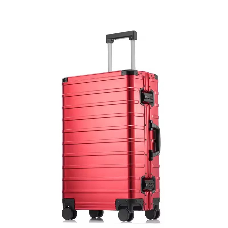 High Quality Designer Aluminium Checked Trolley Set Suitcases Luggage Full Aluminum – Travel Trolley Bag and Trolley Luggage price