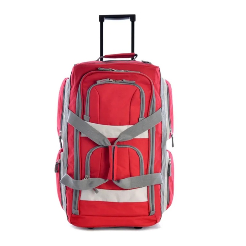 Manufacturers Red Luggage Rolling Duffel Bag Travel Set Suitcase Trolley Carry on Wheel Duffel Bag – Trolley Backpack and Bolso price