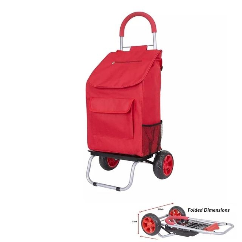 Trolley Red Foldable Shopping Cart for Groceries with Wheels and Removable Bag – Trolley Bag and Foldable Shopping Cart price