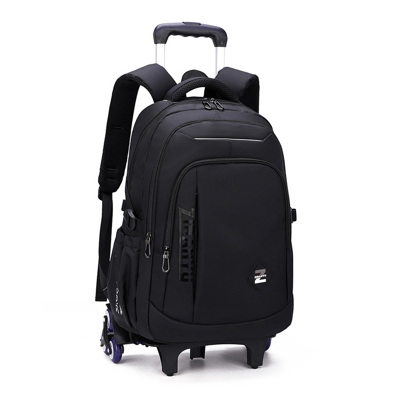 Waterproof Trolley Backpack Senior High School Rolling Carry-on Luggage Book Bag with Wheels for Teens – Waterproof Backpack and Trolley Backpack price